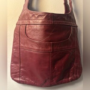 Vintage 90’s Burgundy Genuine Leather Bag